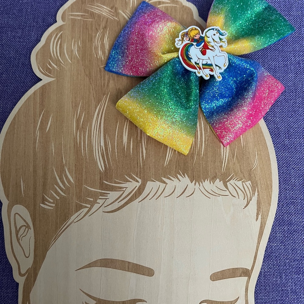 🎀 Rainbow Brite Cartoon Hair Bow Barrette Clip 🎀 6” - Picture 2 of 6